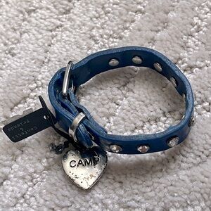 NEW Confetti & Friends Rhinestone Leather Bracelet CAMP Heart Tag Charm